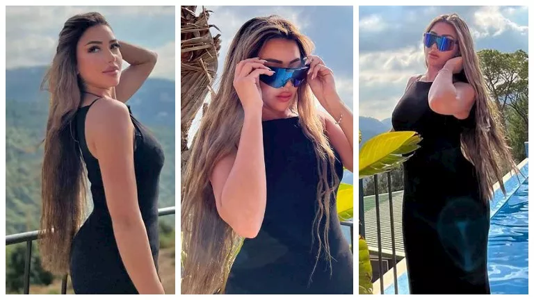 السداد | 15 صورة لـ سارة سلامة داخل حمام السباحة بإطلالة جريئة