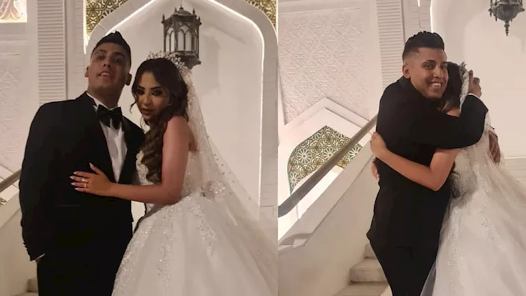 السداد | بعد القبض عليه بسبب فيديو الصباحية .. 20 صورة لـ كروان مشاكل وعروسته حفيدة شعبولا