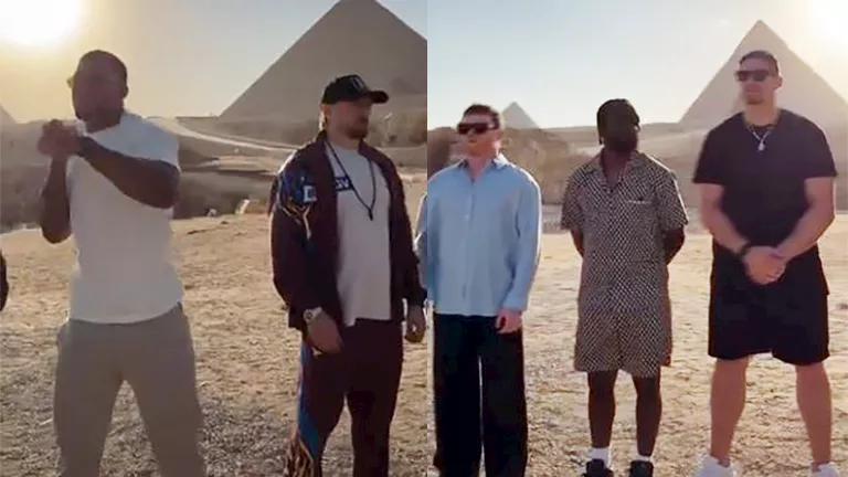 السداد | وسط نجوم الملاكمة.. تركي آل الشيخ يروج لموقعة أهرامات الجيزة 
