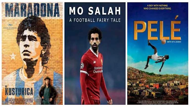 السداد | بالصور- مارادونا ومحمد صلاح.. نجوم كرة القدم على شاشة السينما 