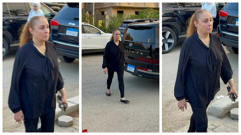 السداد | بالملابس السوداء.. شيرين أول حضور عزاء الفنان محمد مرزبان