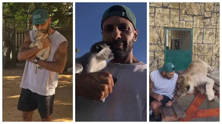 السداد | "هصاحب الأسد".. حسن أبو الروس يداعب أسد ونسر وثعبان (صور وفيديو)
