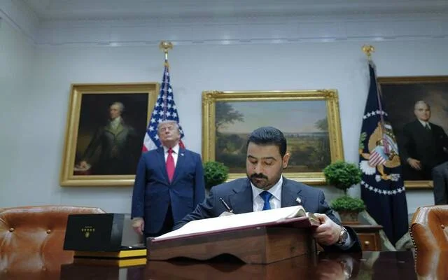 الزيدي وترامب يناقشان تعزيز التعاون الاقتصادي والأمني بين العراق والولايات المتحدة