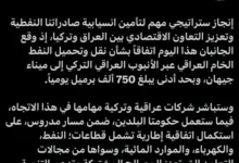 العراق يبرم اتفاقية مع تركيا لتصدير النفط الخام عبر ميناء جيهان