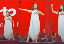بسمة وهبة تخلع حذاءها على مسرح حفل شيرين عبد الوهاب في الساحل الشمالي