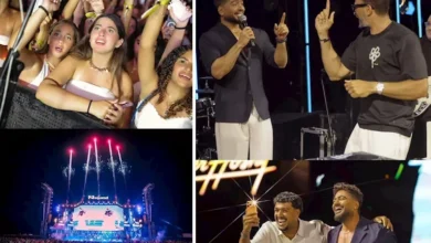 تامر حسني يشارك صور حفل رأس الحكمة بحضور ابنه آدم وابنته تاليا