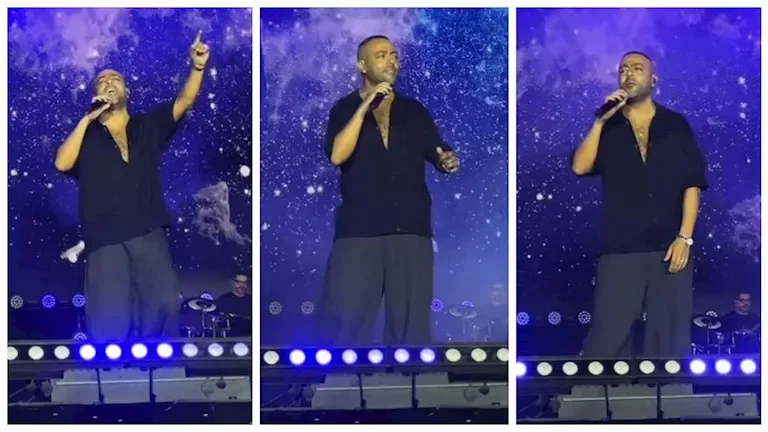 تامر عاشور يحيي حفلاً في العلمين ويغني "هيجيلي موجوع" مع الجمهور بدون موسيقى