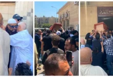 تشييع جنازة والدة المطرب حجازي متقال من مسجد الحجاز بالهرم