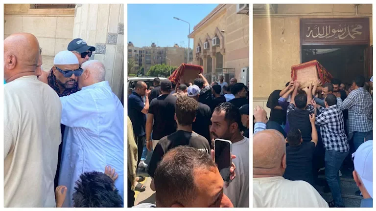 تشييع جنازة والدة المطرب حجازي متقال من مسجد الحجاز بالهرم