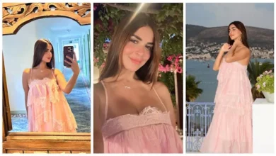 رانيا منصور تتألق بفستان وردي طويل وتشارك صورًا جديدة عبر إنستجرام