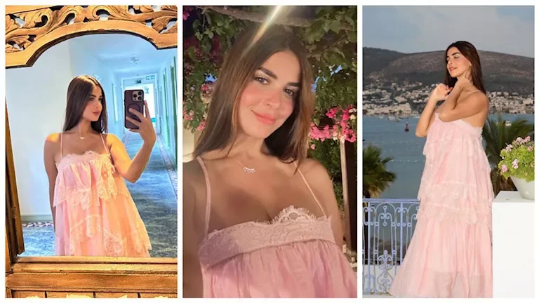 رانيا منصور تتألق بفستان وردي طويل وتشارك صورًا جديدة عبر إنستجرام