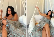 رانيا يوسف تتألق بفستان جريء على المرجيحة وتشارك صورها عبر إنستجرام