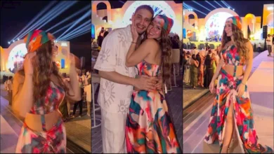 رنا رئيس تتألق بإطلالة جريئة برفقة زوجها في حفل منصة "شاهد - ام بي سي"