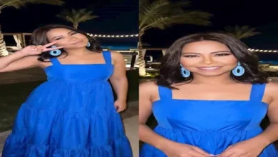 شيرين عبد الوهاب تتألق بفستان أزرق في جلسة تصوير بالذكاء الاصطناعي بعد نجاح حفلها بالساحل الشمالي