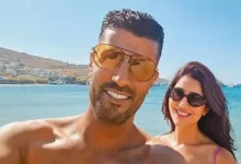 صبا مبارك تتألق بفستان أحمر جريء في أحدث جلسة تصوير لها