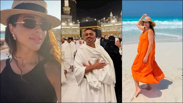 صور يارا السكري على شاطئ البحر وكزبرة يؤدي مناسك العمرة عبر إنستجرام