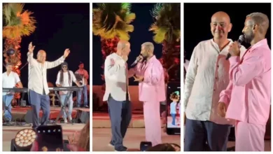 عمرو أديب يرقص مع أحمد سعد ويشارك في مزاحه خلال حفله بالساحل الشمالي