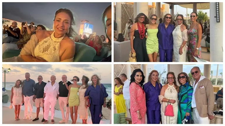 ليلى علوي تشارك صوراً من سهرة خاصة أمام البحر مع أصدقائها