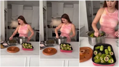 نسرين طافش تشارك متابعيها تحضير محشي ورق العنب وتستقبل عائلتها في منزلها