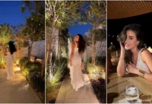 ياسمين صبري تتألق بفستان أبيض طويل على البحر وتشارك صورها مع المتابعين