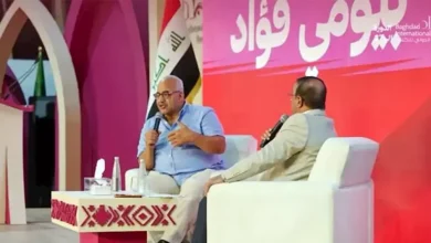 بيومي فؤاد يتحدث عن تجربته الفنية ويعبر عن محبته للعراق في "معرض بغداد الدولي للكتاب"
