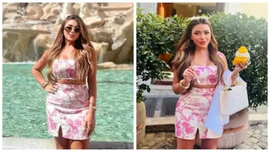 سارة سلامة تستعرض إطلالتها الصيفية في شوارع روما أمام نافورة تريفي