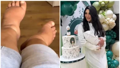 سالي عبد السلام تكشف معاناتها مع تورم القدمين قبل ولادة نجلها هارون