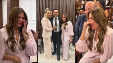صابرين تبكي فرحًا في عقد قران نجلها نور بحضور والدتها وعدد من الأصدقاء
