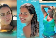 منة فضالي ورزان مغربي تستمتعان بأوقات الصيف داخل حمام السباحة