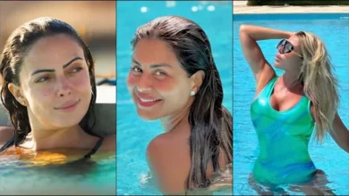 منة فضالي ورزان مغربي تستمتعان بأوقات الصيف داخل حمام السباحة