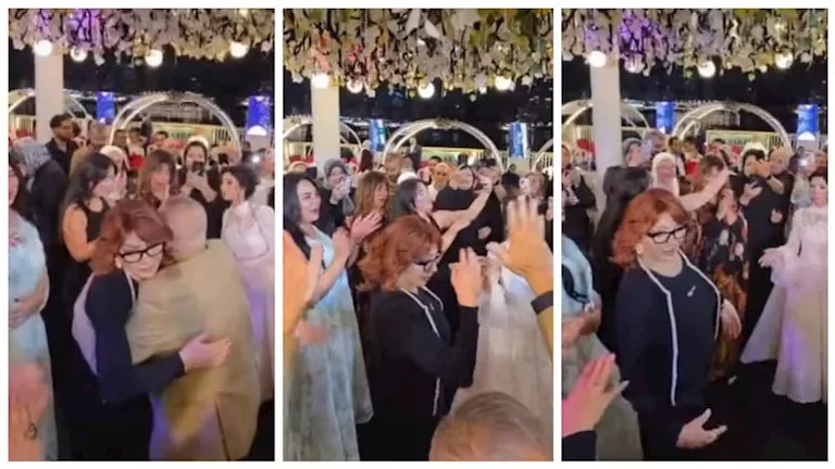 نبيلة عبيد تستعيد رقصة "سونيا سليم" في حفل زفاف شقيق مدير أعمالها
