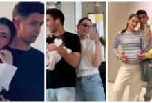 هشام جمال يحتفل بعيد ميلاد زوجته ليلى زاهر ويظهر ملامح ابنتهما إيلا لأول مرة