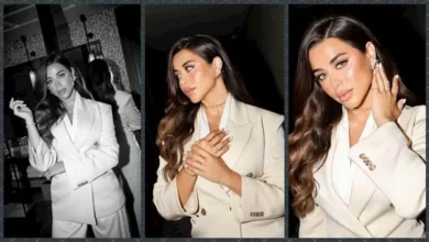 يارا السكري تشارك صوراً جديدة بإطلالة كلاسيكية وتعلق على علاقتها بأحمد العوضي