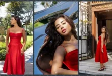 يارا السكري تشارك صورًا من مهرجان فينيسيا بفستان أحمر أنيق
