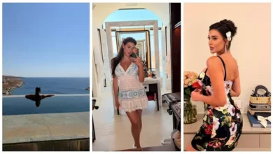 ياسمين صبري تستمتع بأجواء الصيف في اليونان وتشارك صوراً جديدة من حمام السباحة