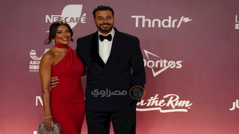 أحمد صلاح السعدني وزوجته ميرنا الهلباوي في أول ظهور رسمي بمهرجان الجونة السينمائي
