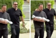 أحمد ماجد المصري يودع ابنه يونس في جنازة مؤثرة بعد 8 أيام من ولادته