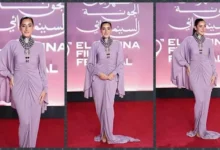 أمينة خليل تتألق بفستان من فالنتينو بسعر 549 ألف جنيه في مهرجان الجونة السينمائي