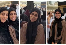 إسراء عبدالفتاح تؤدي مناسك العمرة وتشارك صورها من أمام الكعبة