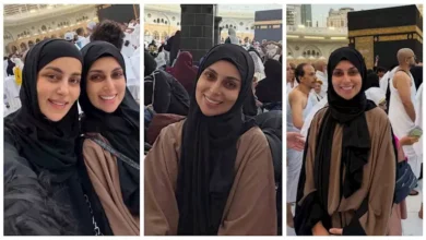إسراء عبدالفتاح تؤدي مناسك العمرة وتشارك صورها من أمام الكعبة