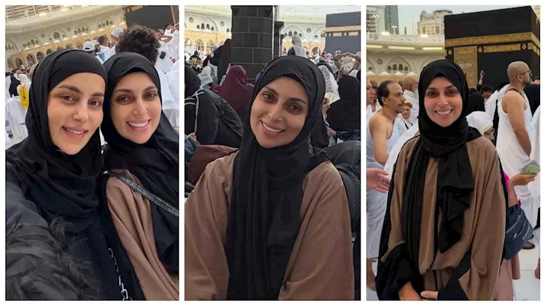 إسراء عبدالفتاح تؤدي مناسك العمرة وتشارك صورها من أمام الكعبة