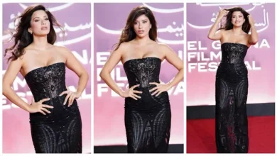 سينتيا خليفة تتألق على الريد كاربت في مهرجان الجونة السينمائي وتروج لفيلمها الجديد "طه الغريب"