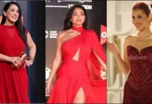 نجمات الفن يتألقن بالفساتين الحمراء في مهرجان الجونة السينمائي التاسع