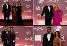 نجوم الفن يحتفلون مع أزواجهم على الريد كاربت في افتتاح مهرجان الجونة السينمائي التاسع