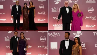 نجوم الفن يحتفلون مع أزواجهم على الريد كاربت في افتتاح مهرجان الجونة السينمائي التاسع