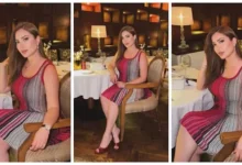 نسرين طافش تتألق بفستان أحمر ومكياج هادئ في صور جديدة على إنستجرام