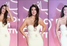 هدى الأتربي تتألق بفستان أبيض أنيق في اليوم السادس من مهرجان الجونة السينمائي 2026