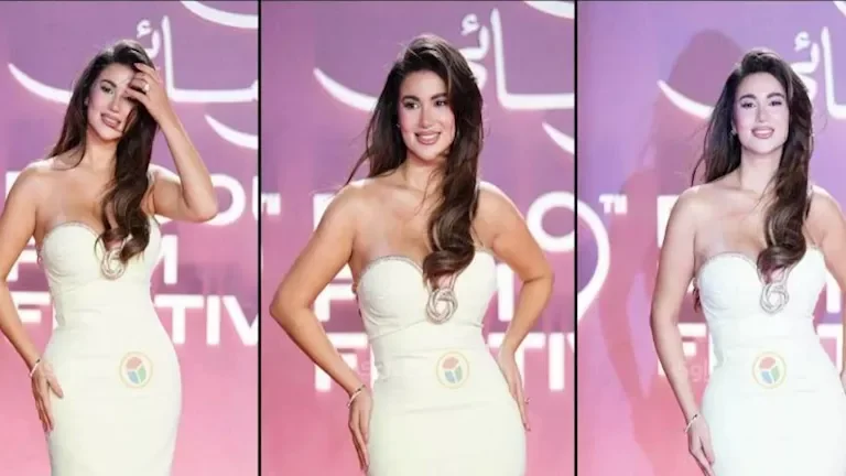 هدى الأتربي تتألق بفستان أبيض أنيق في اليوم السادس من مهرجان الجونة السينمائي 2026